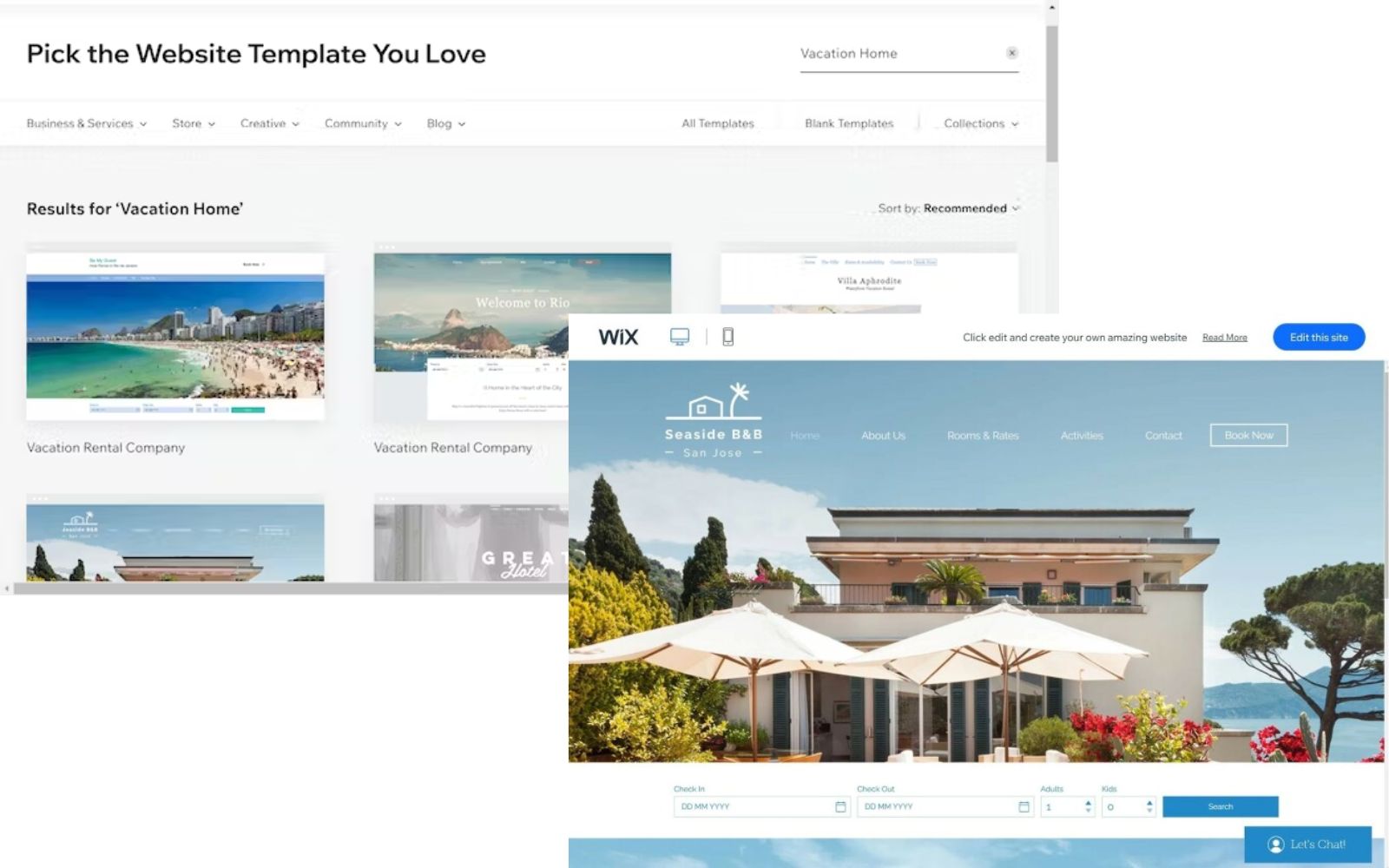 Wix Website Builder features